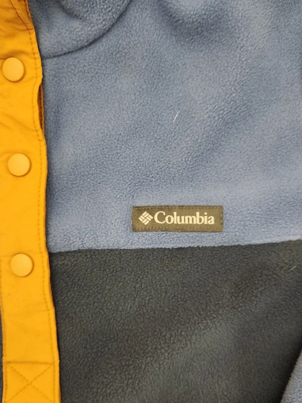 Columbia Sweater Womens Lg Blue Fleece Snap Neck Colorblock XL0359 Pullover - Picture 3 of 4